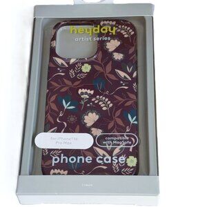 NEW Heyday Artist Series Floral iPhone16 Pro Max Case Purple compare MagSafe